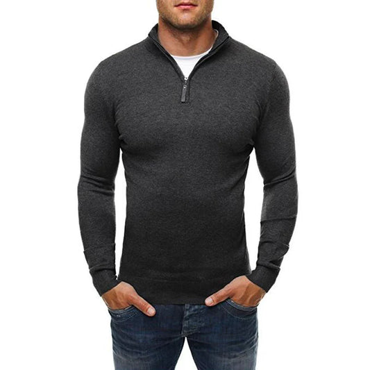 Herre-sweater med lynlås Slim Fit Varm