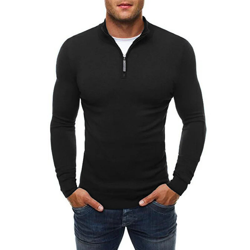 Herre-sweater med lynlås Slim Fit Varm