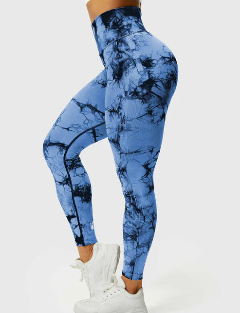 Tye die sportsleggings med scrunch til kvinder