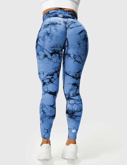 Tye die sportsleggings med scrunch til kvinder