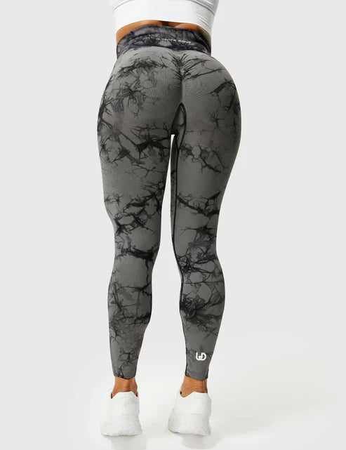 Tye die sportsleggings med scrunch til kvinder