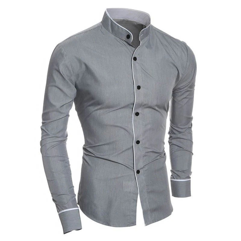 Stand-up krave slim fit button down herreskjorte