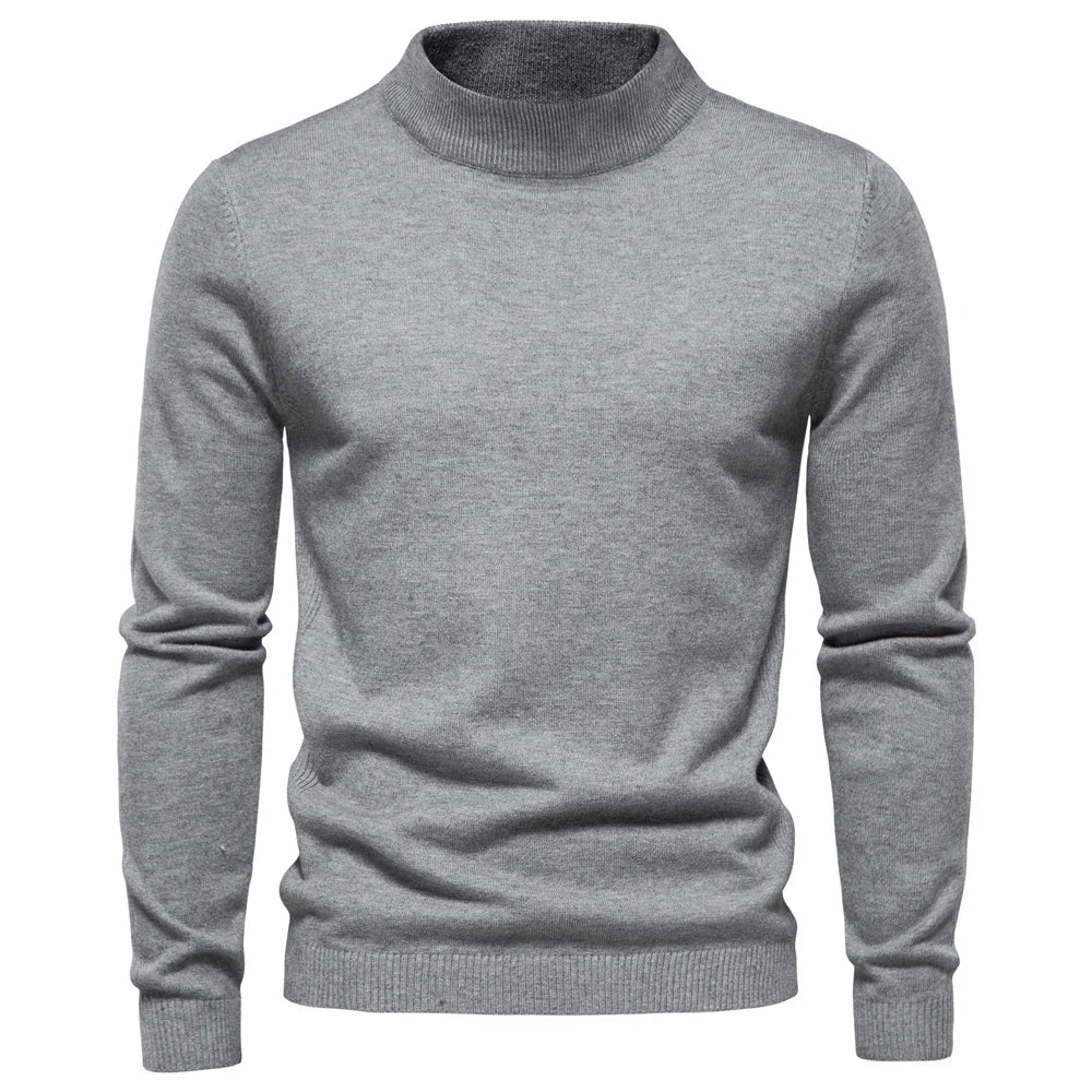 rullekrave med robust krave blød strik sweater