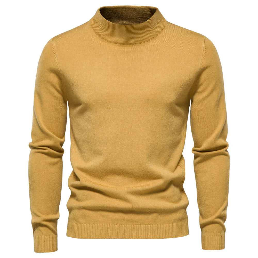 rullekrave med robust krave blød strik sweater