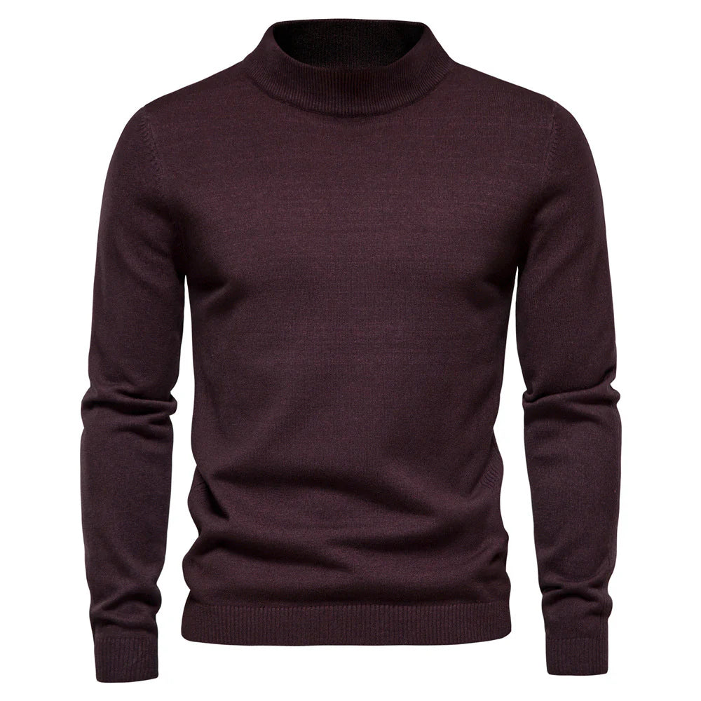 rullekrave med robust krave blød strik sweater