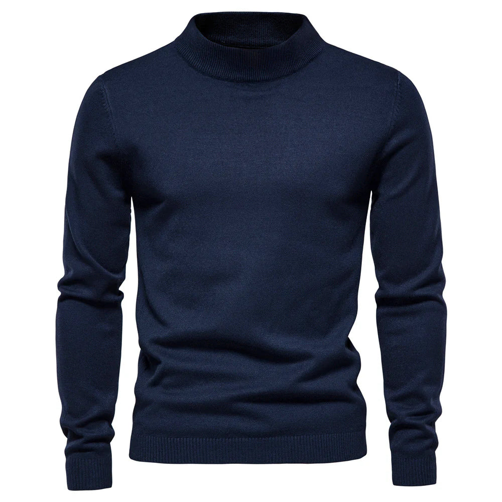 rullekrave med robust krave blød strik sweater