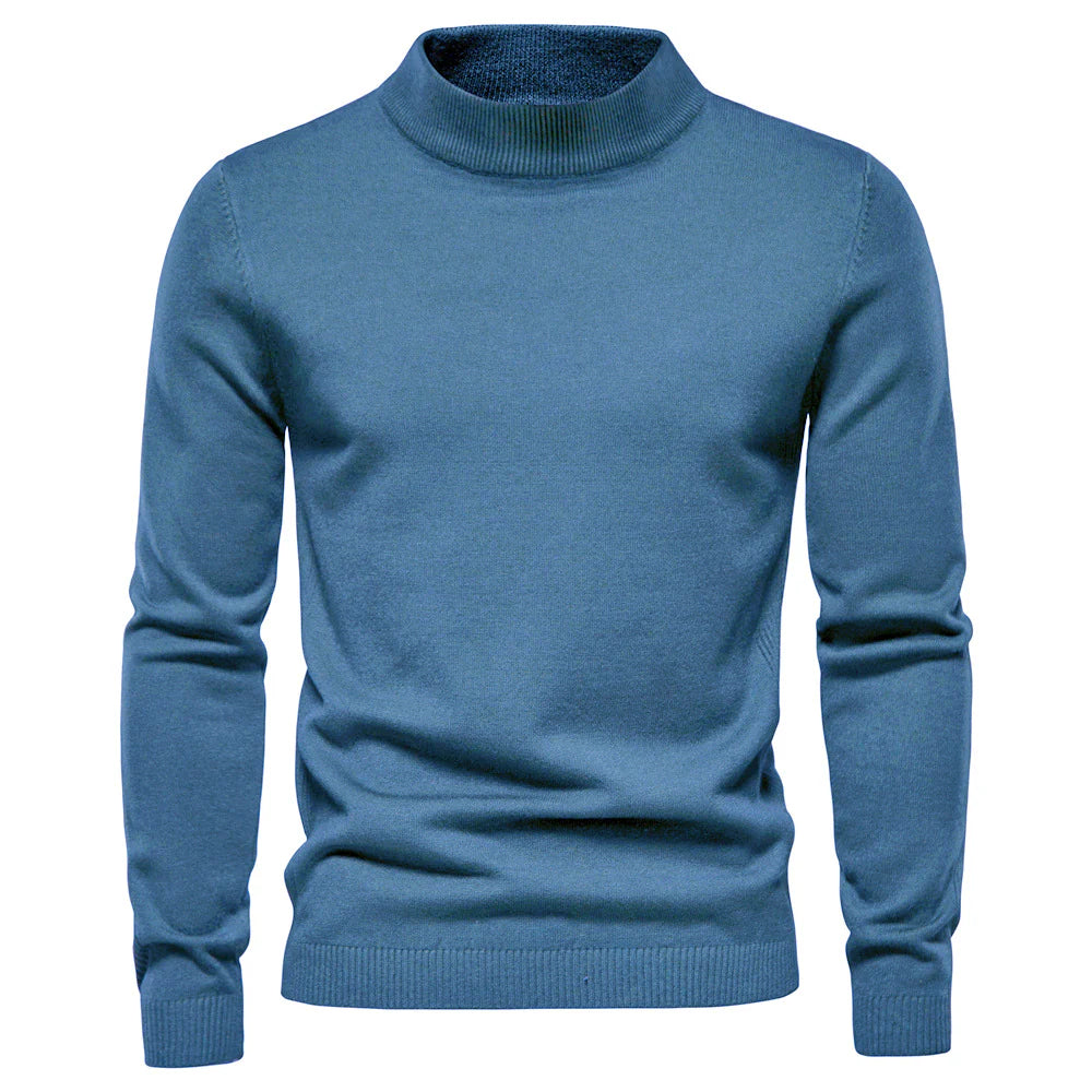 rullekrave med robust krave blød strik sweater