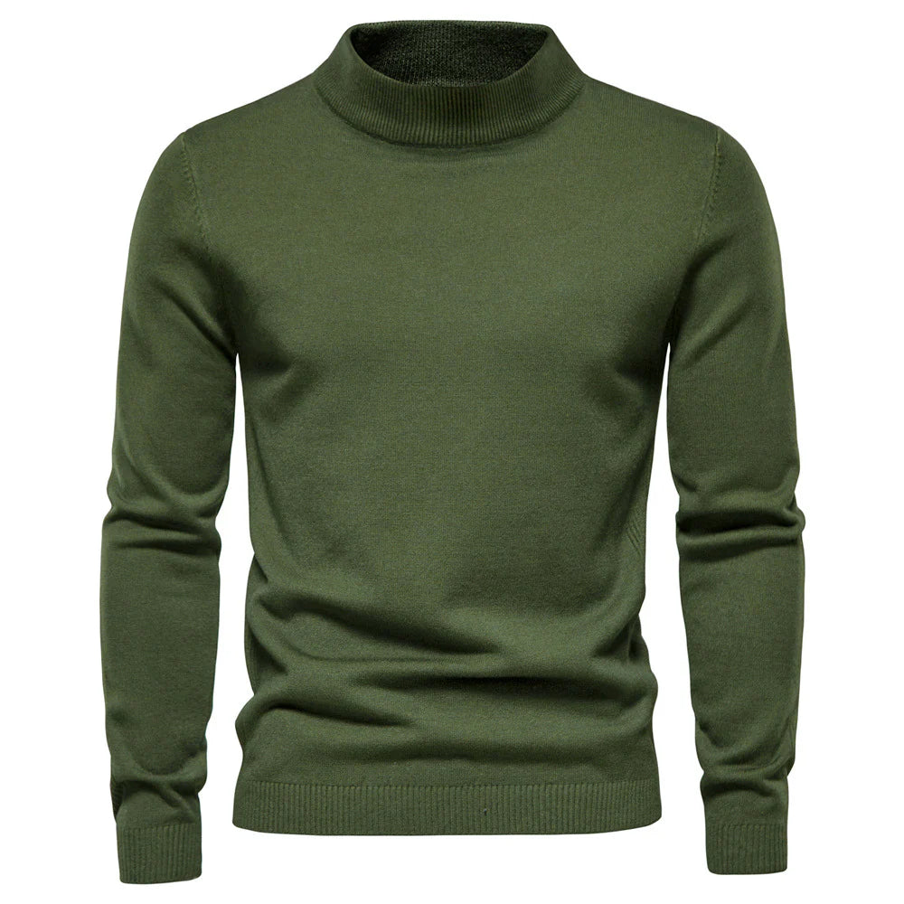 rullekrave med robust krave blød strik sweater