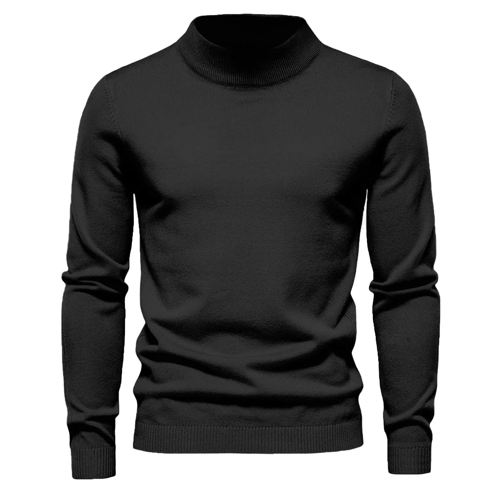 rullekrave med robust krave blød strik sweater