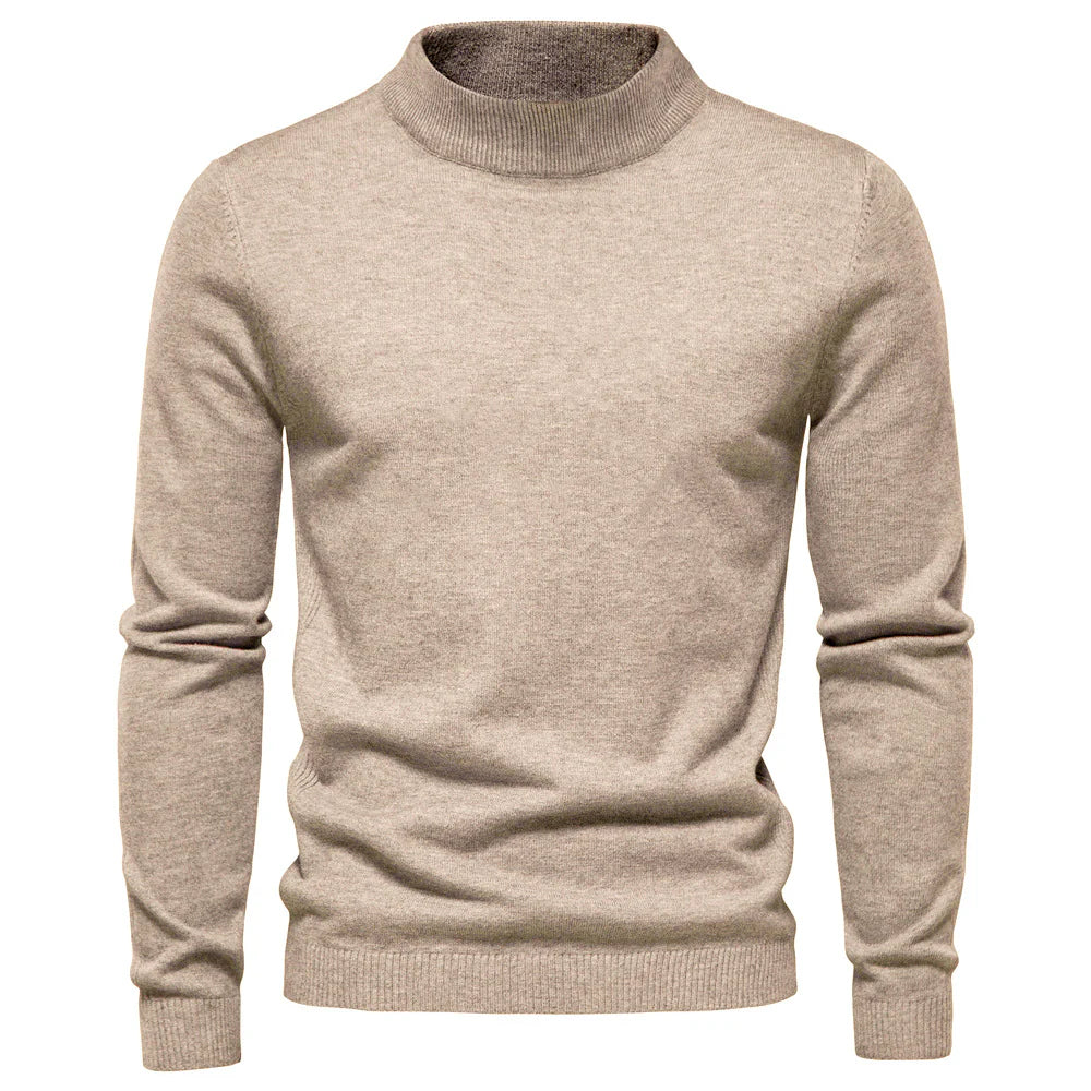 rullekrave med robust krave blød strik sweater