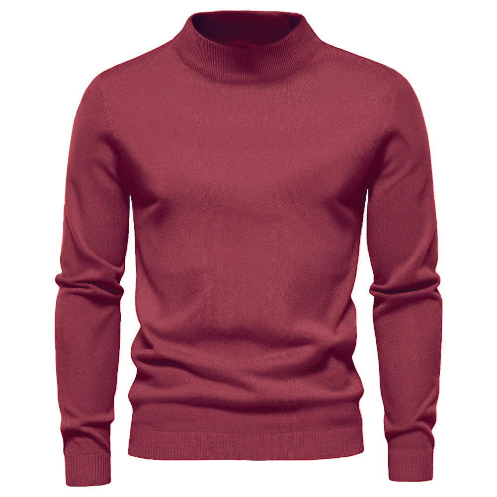 rullekrave med robust krave blød strik sweater